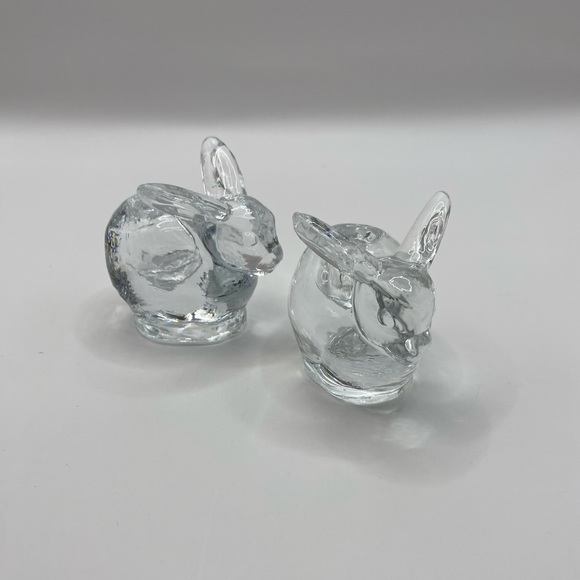 VINTAGE mini crystal bunny candlestick holders. Possibly Biedermann crystal. 2 - Picture 2 of 7